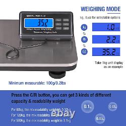 Shipping Scale 660Lbs LCD Digital Platform Heavy Duty Portable Stainless Platfor