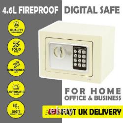 Small White Solid Steel Digital Safe Home Office Heavy Duty Fireproof Money Box