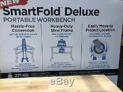 Smartfold Portable Workbench With Butcher Block Tool Heavy Duty Bench Table