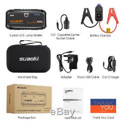 Suaoki 2000A Car Jump Starter Heavy Duty Power Bank Battery Charger Rescue Pack