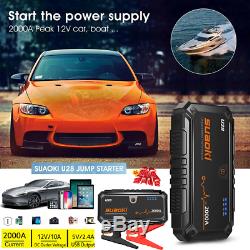 Suaoki Heavy Duty Car Battery Power Bank Booster Jump Start Rescue Pack 2000A