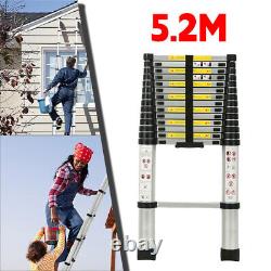 Telescopic Ladder 5.2M Portable Heavy Duty Aluminium Multi-use Work Ladders