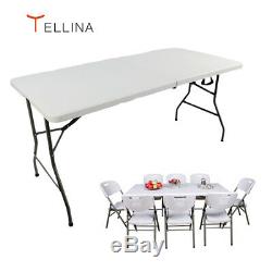 Tellina Folding Table 1.5M 5FT Heavy Duty Portable Trestle Camping Garden Party