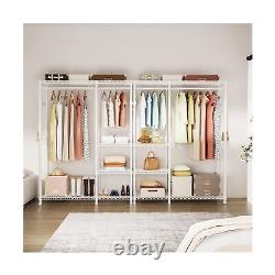 Ulif F4 Heavy Duty Portable Closets, 4 Tiers Adjustable Garment Rack with Han