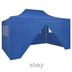 VidaXL Foldable Tent Pop-Up 3x4.5m Marquee Blue/Cream with 4 Walls/No wall