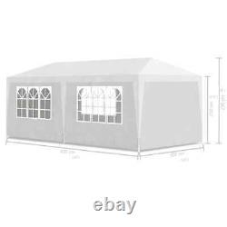 VidaXL Party Tent 3x6m with 6 Walls White Patio Garden Gazebo Marquee Pavilion