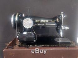 Vintage Universal De-Luxe Heavy Duty Sewing machine withcase New motor and pedal