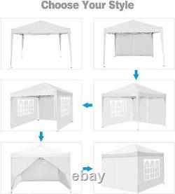 Waterproof Pop Up Gazebo 3x3m Garden Party Tent Shelter W. 4 Side Walls UK STOCK