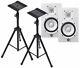 Yamaha Hs5w Pair With Heavy Duty Speaker Tripods New